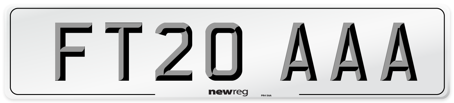 FT20 AAA Number Plate from New Reg